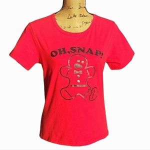 "Oh Snap" Humorous Gingerbread Cookie Graphic Tee